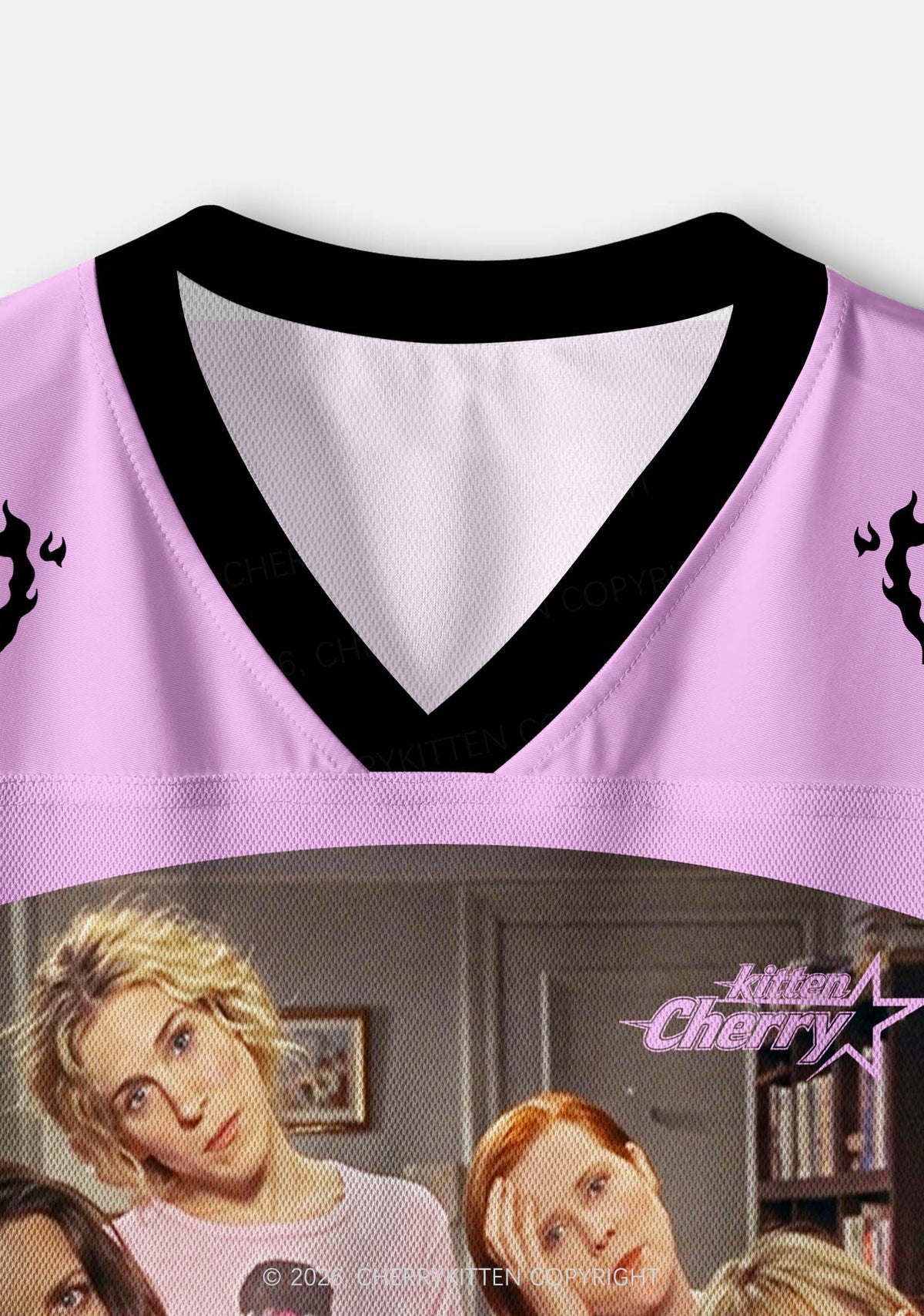 Girl Puzzled Y2K Crop Sport Jersey Shirts Cherrykitten
