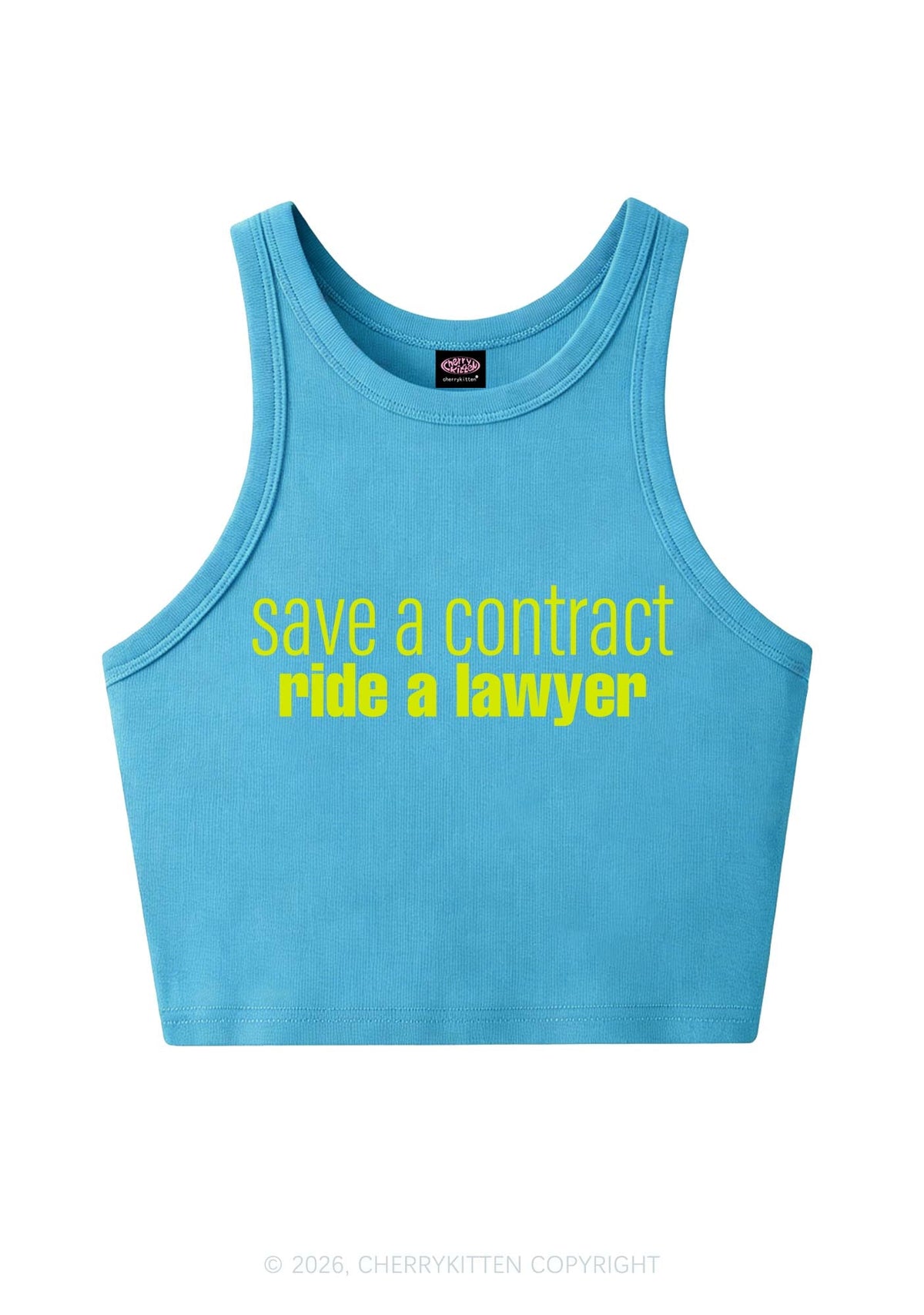 Save Contract Ride Lawyer Y2K Crop Tank Top Cherrykitten