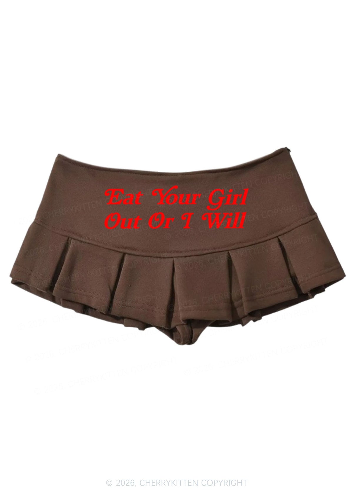 Eat Your Girl Out Y2K Mini Pleated Skirts Cherrykitten