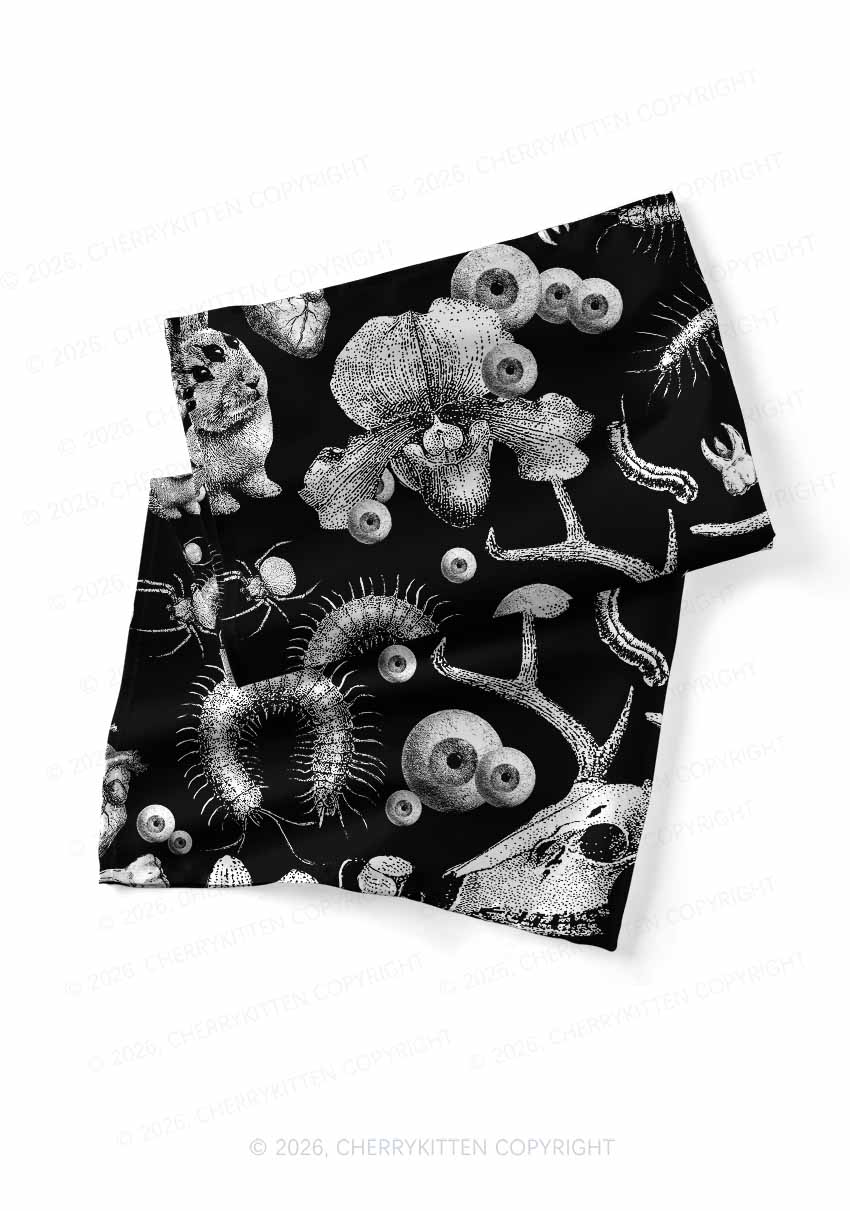 Halloween Dark Sheep Bone Y2K Print Square Bandana Cherrykitten