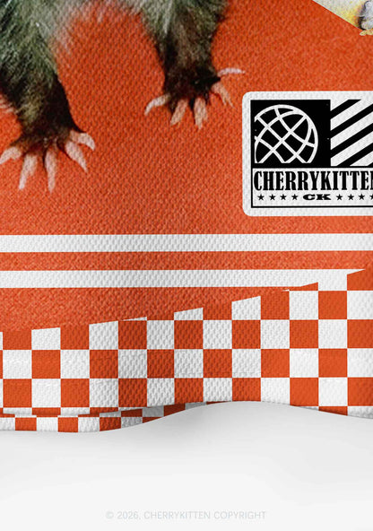 Smoking Badass Possum Y2K Crop Sport Jersey Shirts Cherrykitten