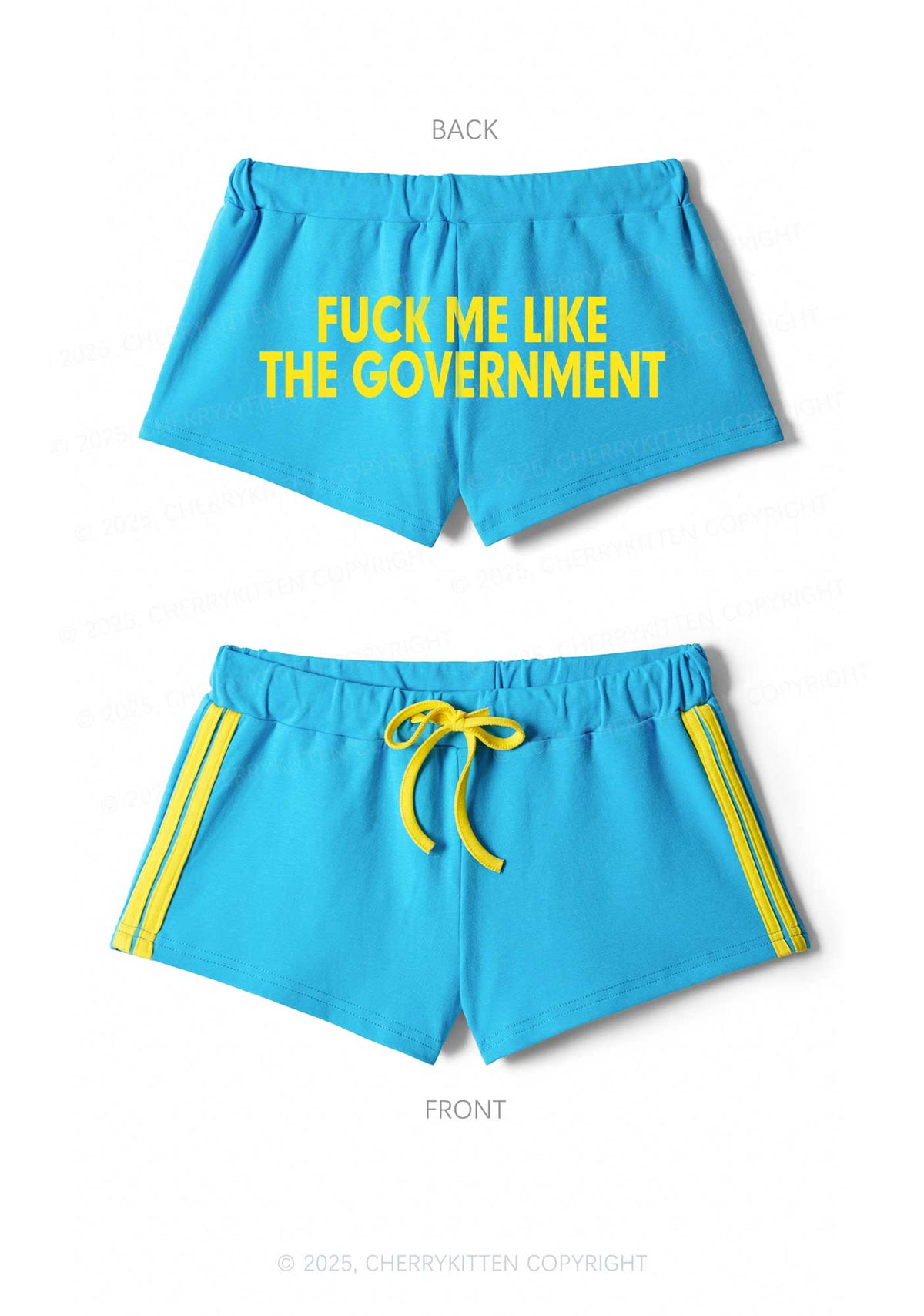 Fxxk Me Y2K Drawstring Mini Shorts Cherrykitten
