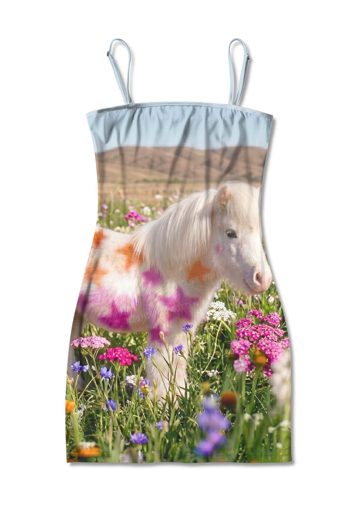 Lesbian Stars Pony Pride Y2K Print Slip Dress Cherrykitten