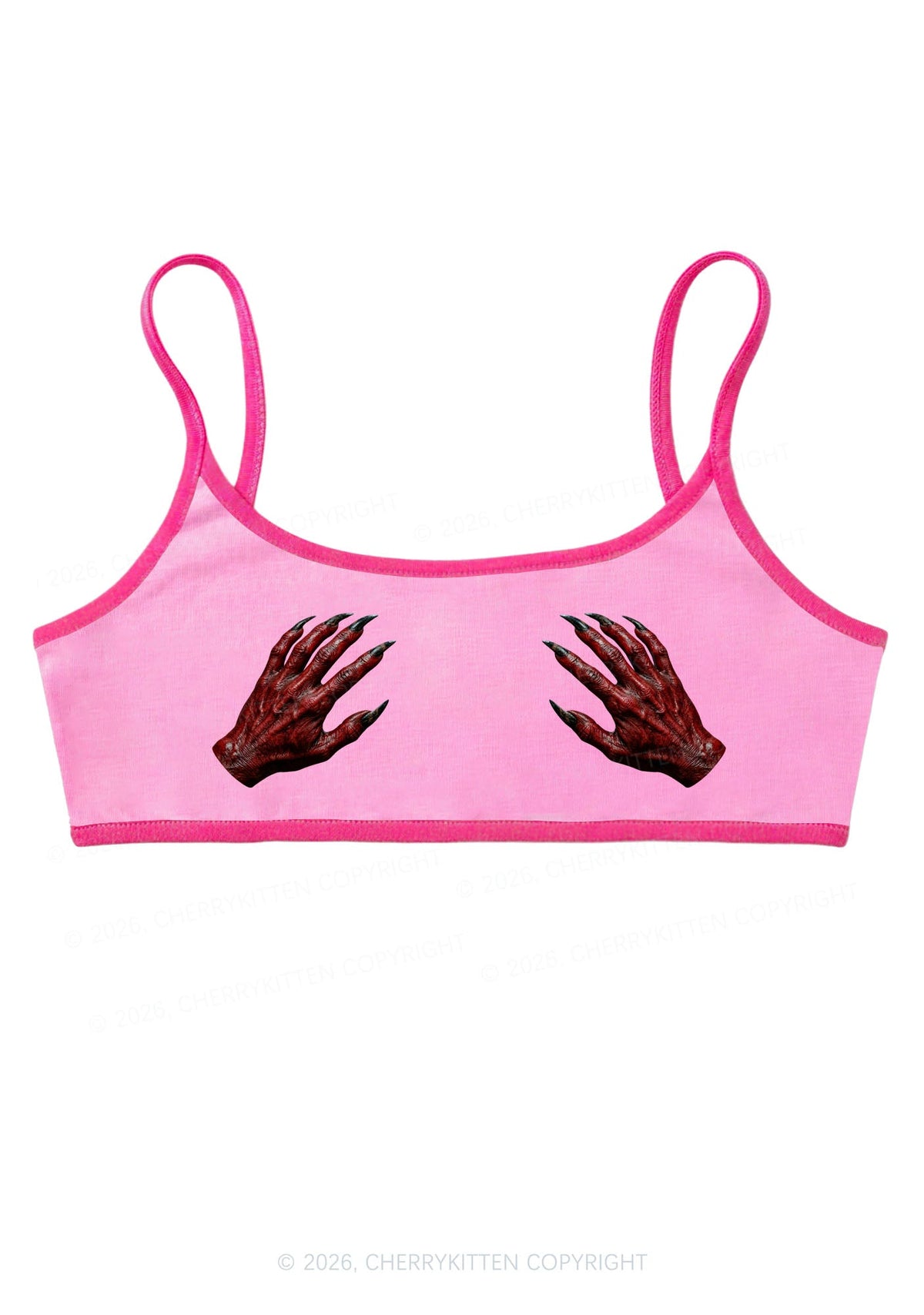 Halloween Satan Hands Y2K Super Crop Cami Cherrykitten