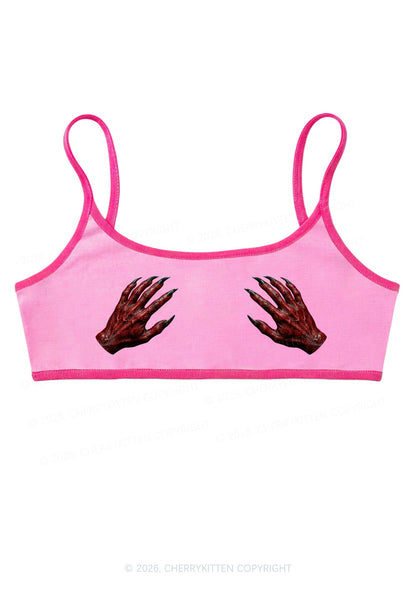 Halloween Satan Hands Y2K Super Crop Cami Cherrykitten