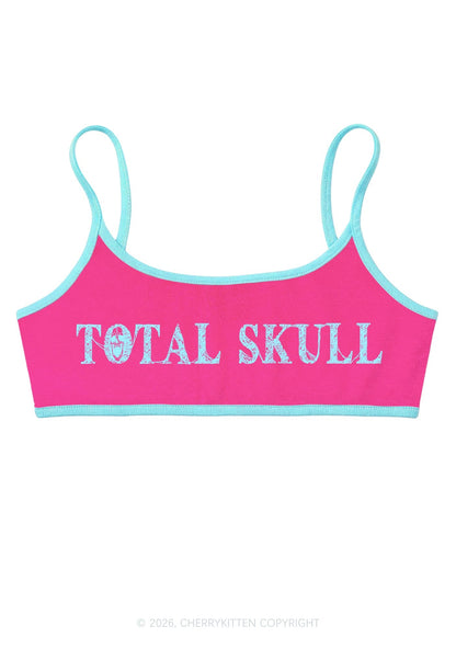 Halloween Total Skull Y2K Super Crop Cami Cherrykitten