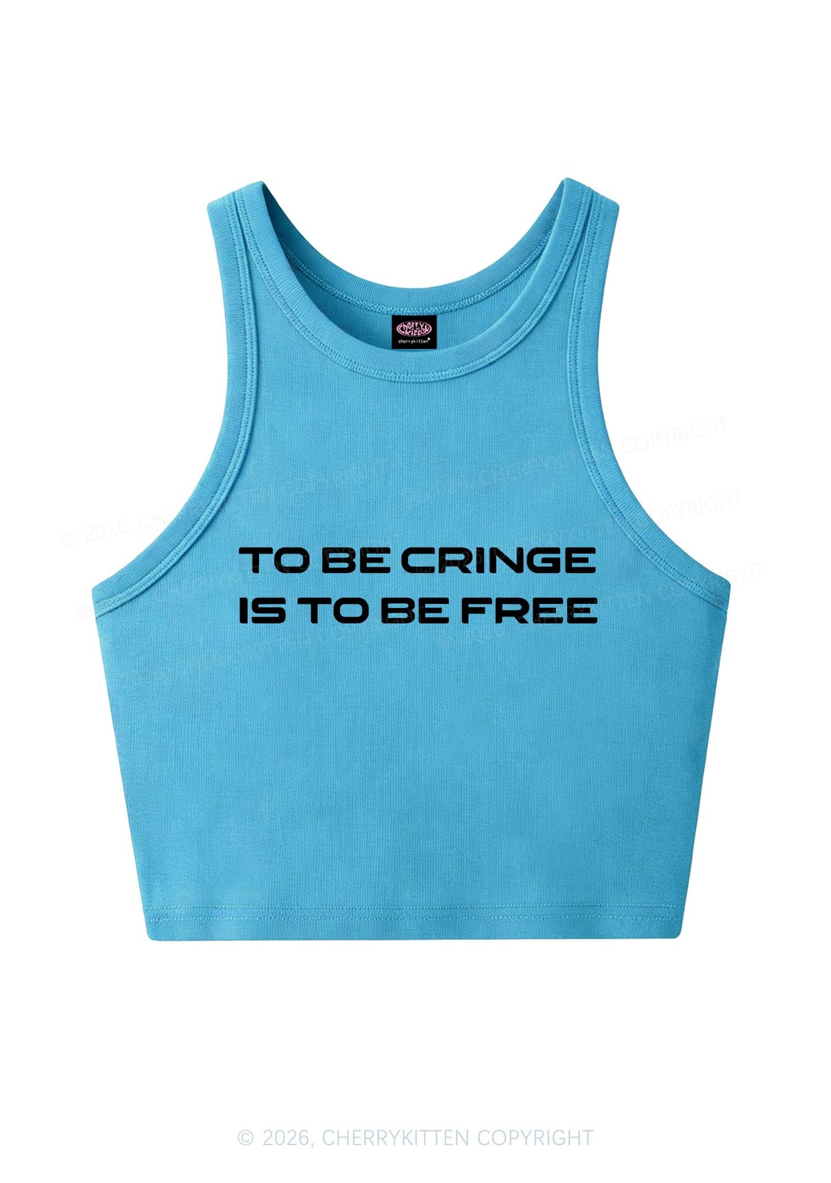 To Be Cringe Is To Be Free Y2K Crop Tank Top Cherrykitten