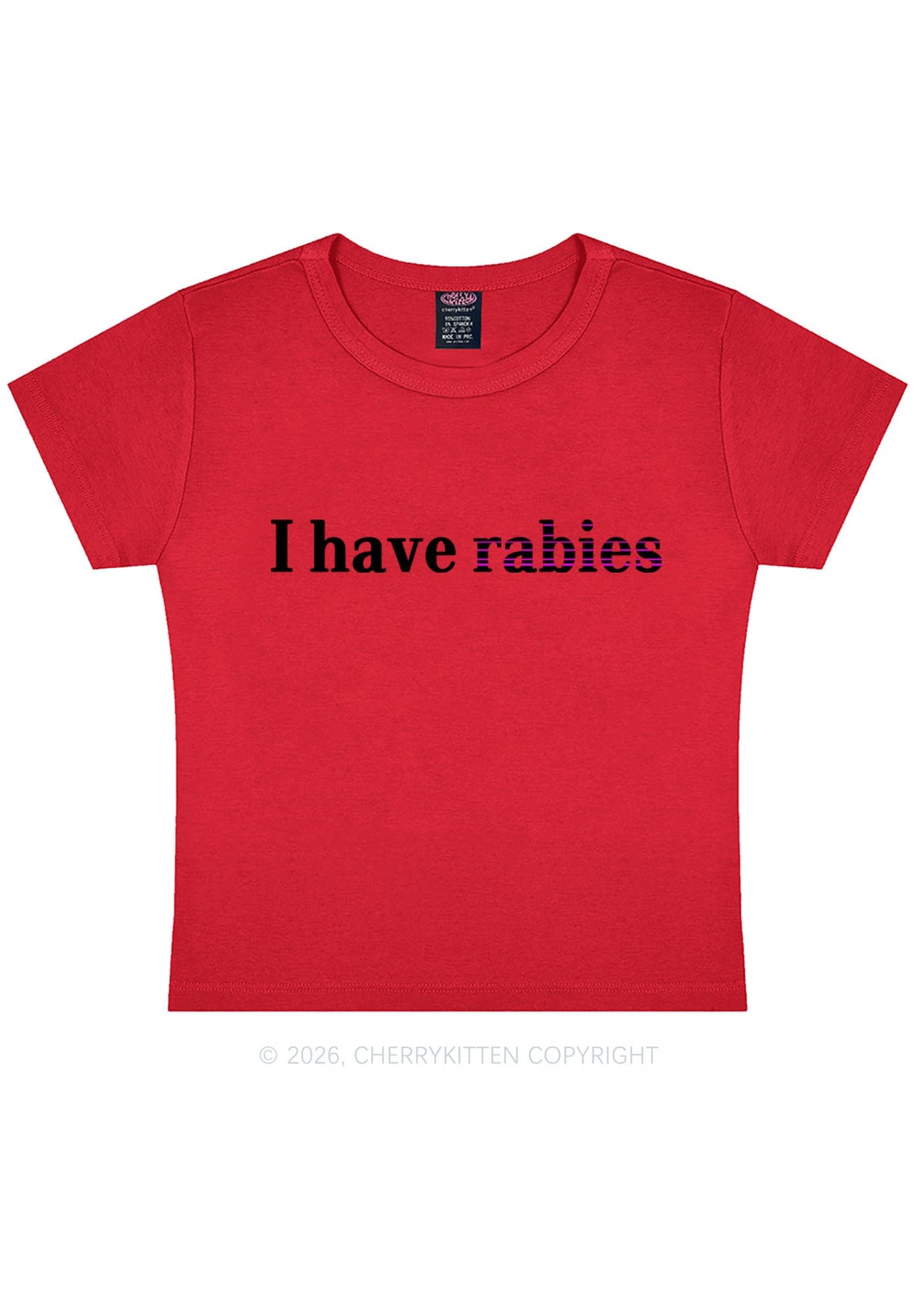 I Have Rabies Y2K Baby Tee Cherrykitten