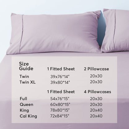 Kasentex Spring All Season Deep Pocket Fitted Sheet Set with Pillowcases, Room Decor, Graduation Gifts