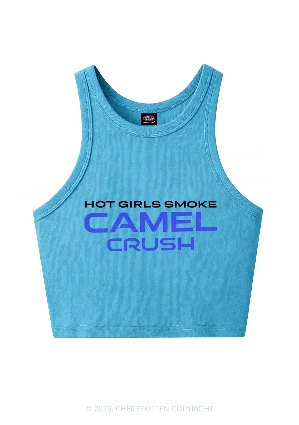 Hot Girls Smoke Mint Y2K Crop Tank Top Cherrykitten