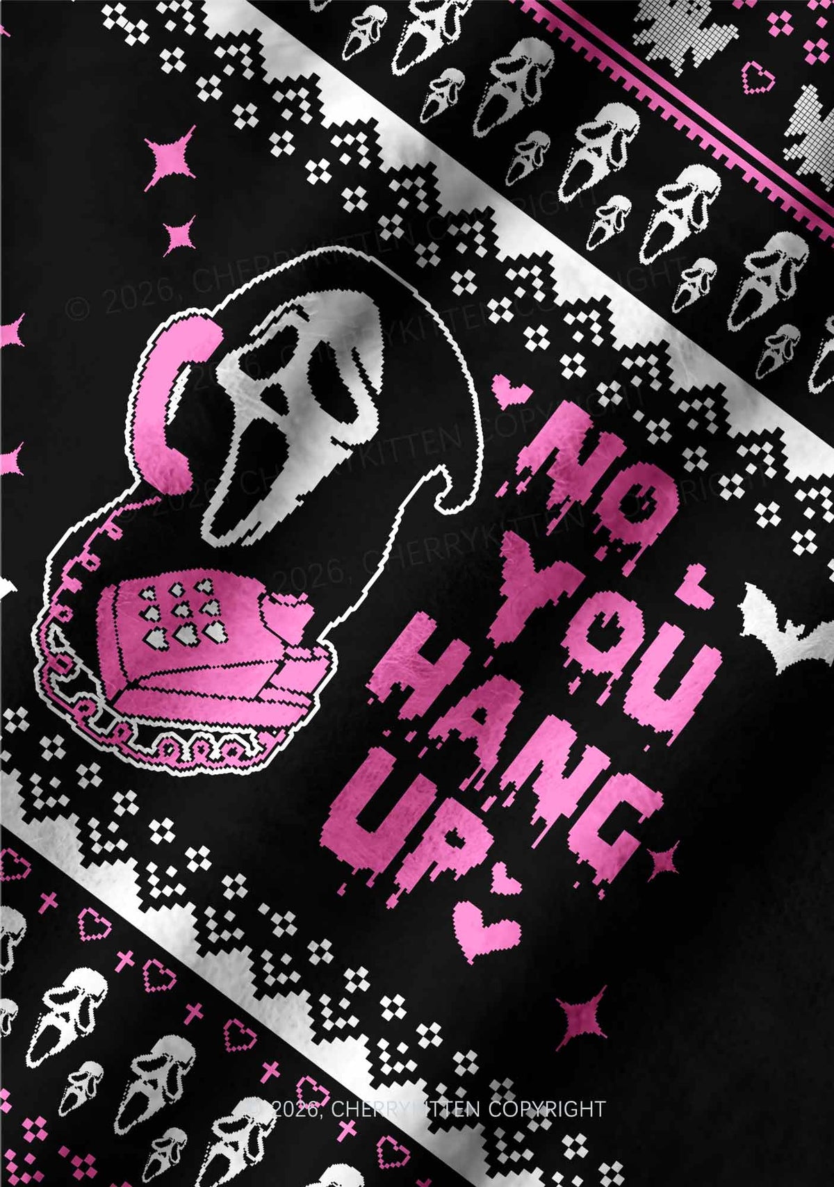 Halloween No You Hang Up Y2K Pet Knit Sweatshirt Cherrykitten