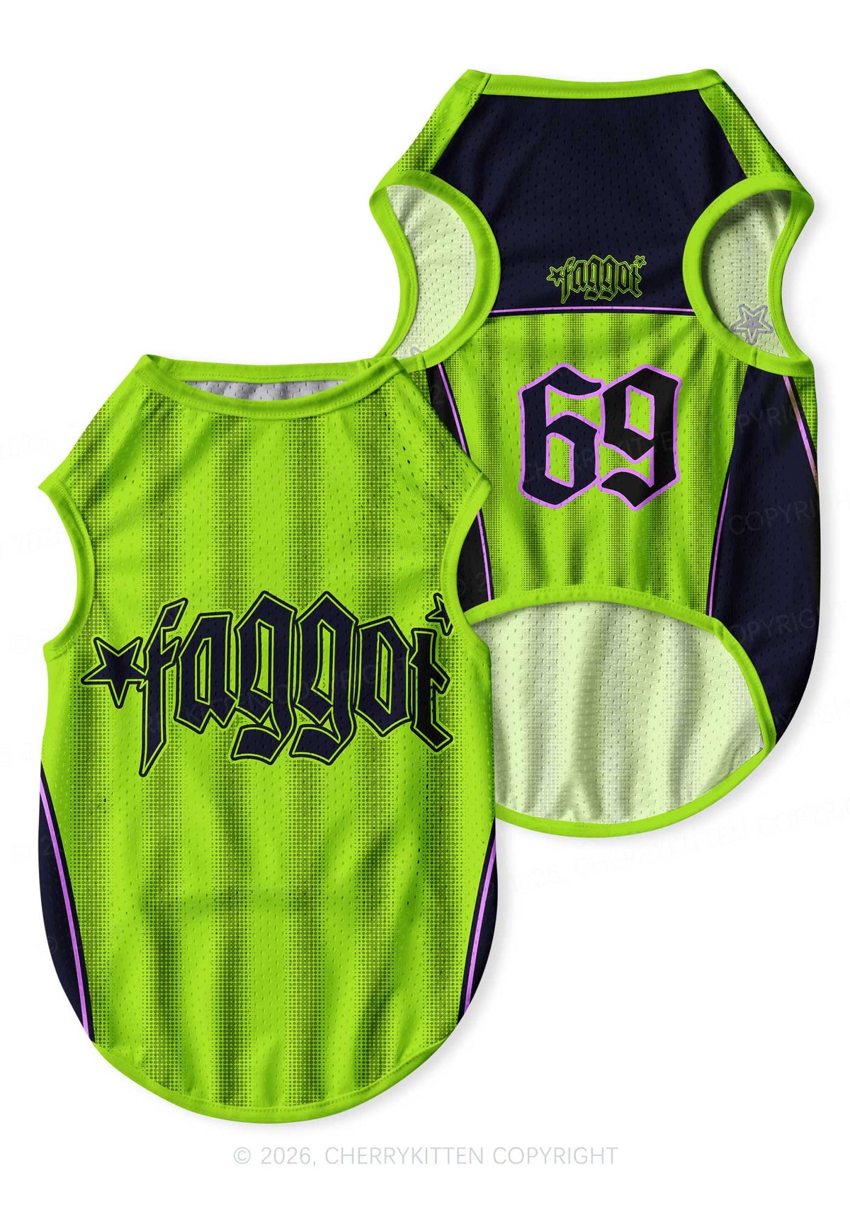 Faggot Stars Pride Y2K Pet Jersey Cherrykitten