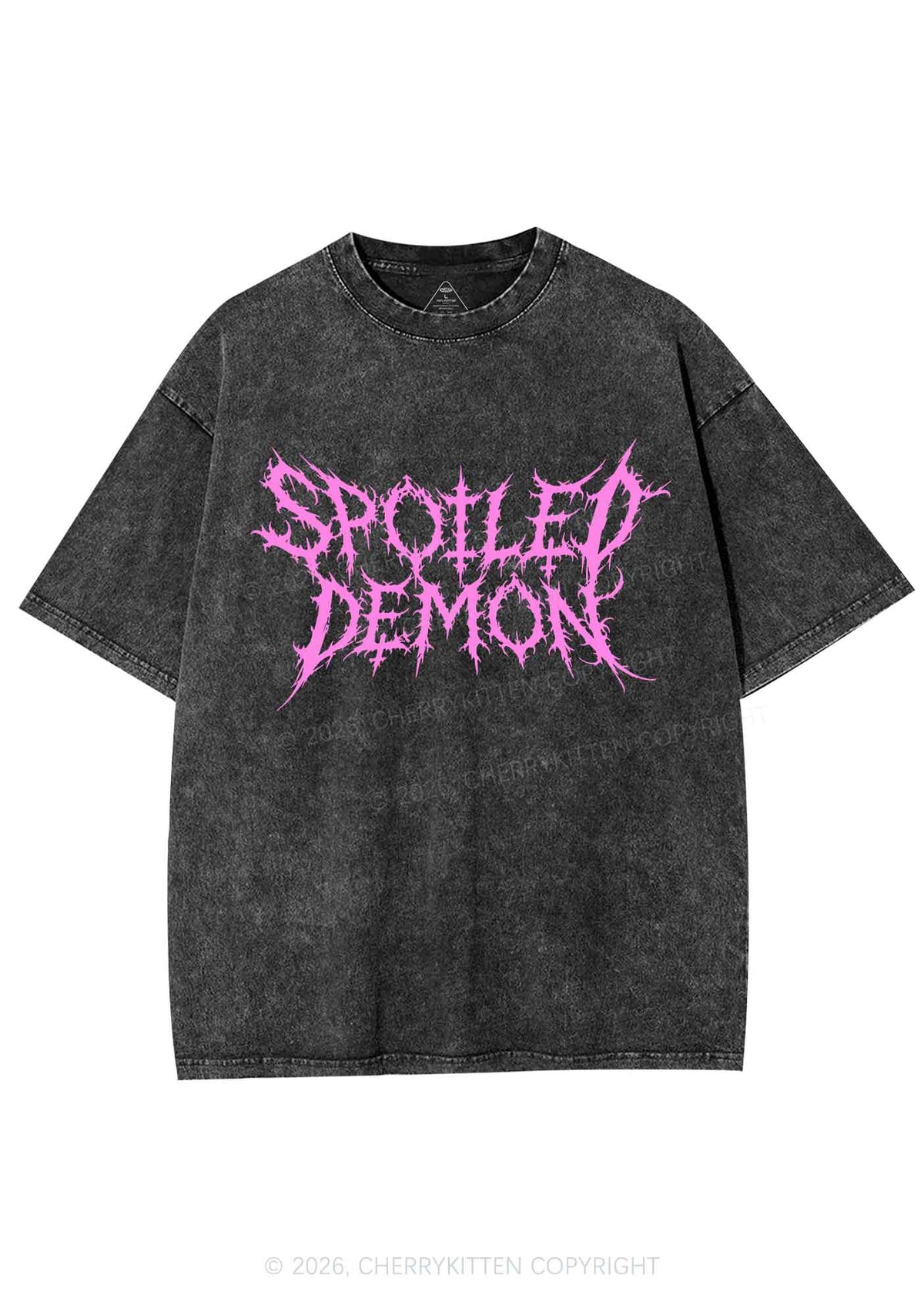 Halloween Spoiled Demon Y2K Shirts Washed Tee Cherrykitten