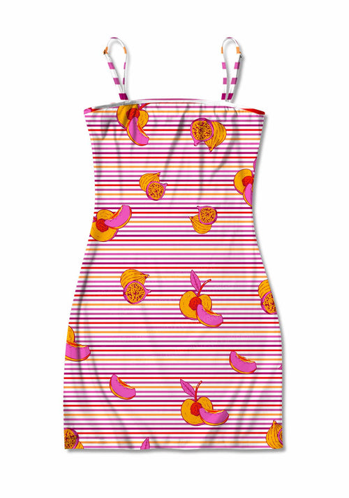 Peachy Lesbian Stripe Pride Y2K Print Slip Dress Cherrykitten