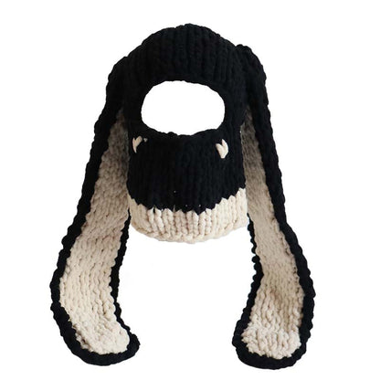 Halloween Balaclava Rabbit Ears Y2K Hand Knitted Hat