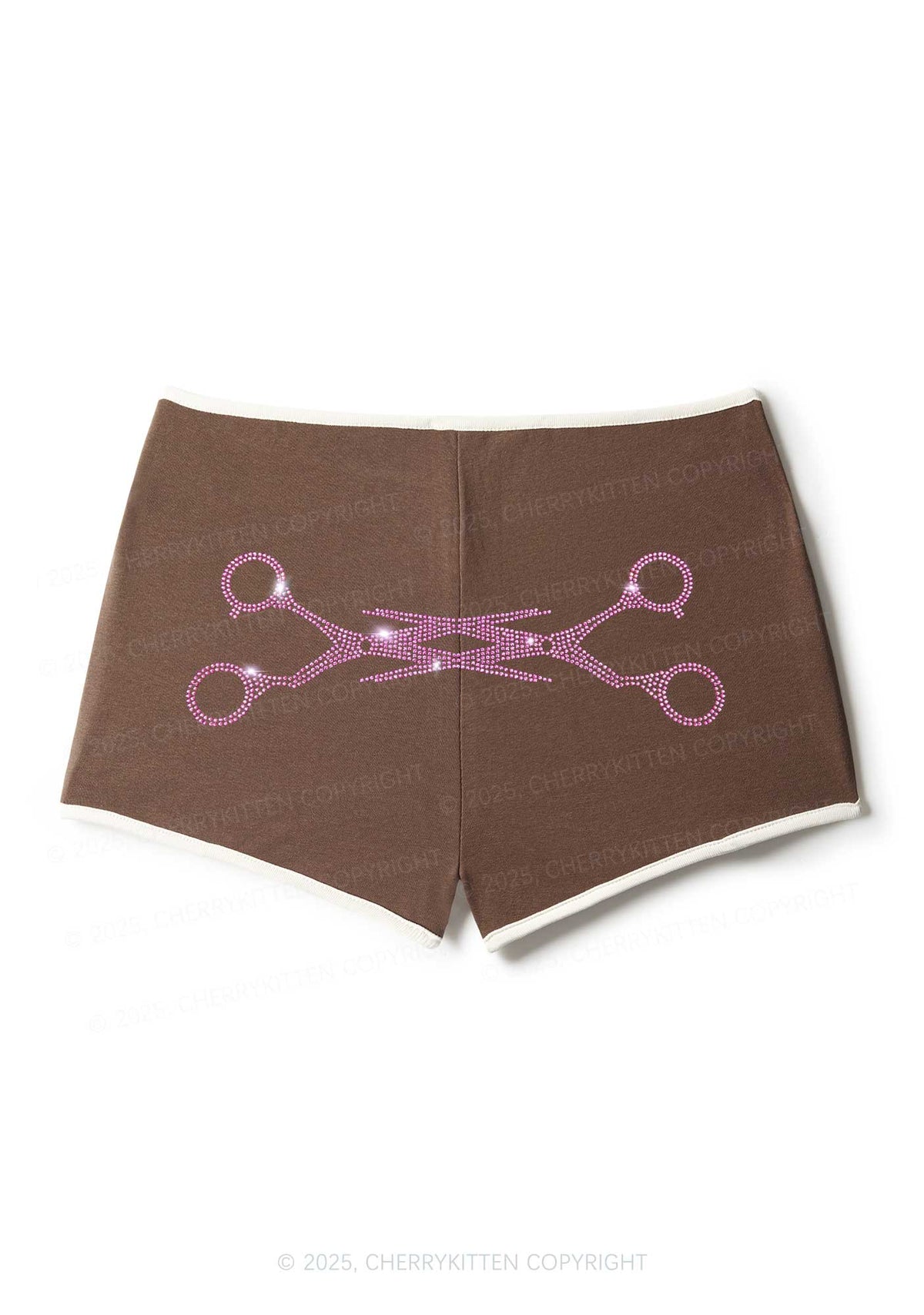 Rhinestone Pink Scissor Pride Y2K Booty Shorts Cherrykitten
