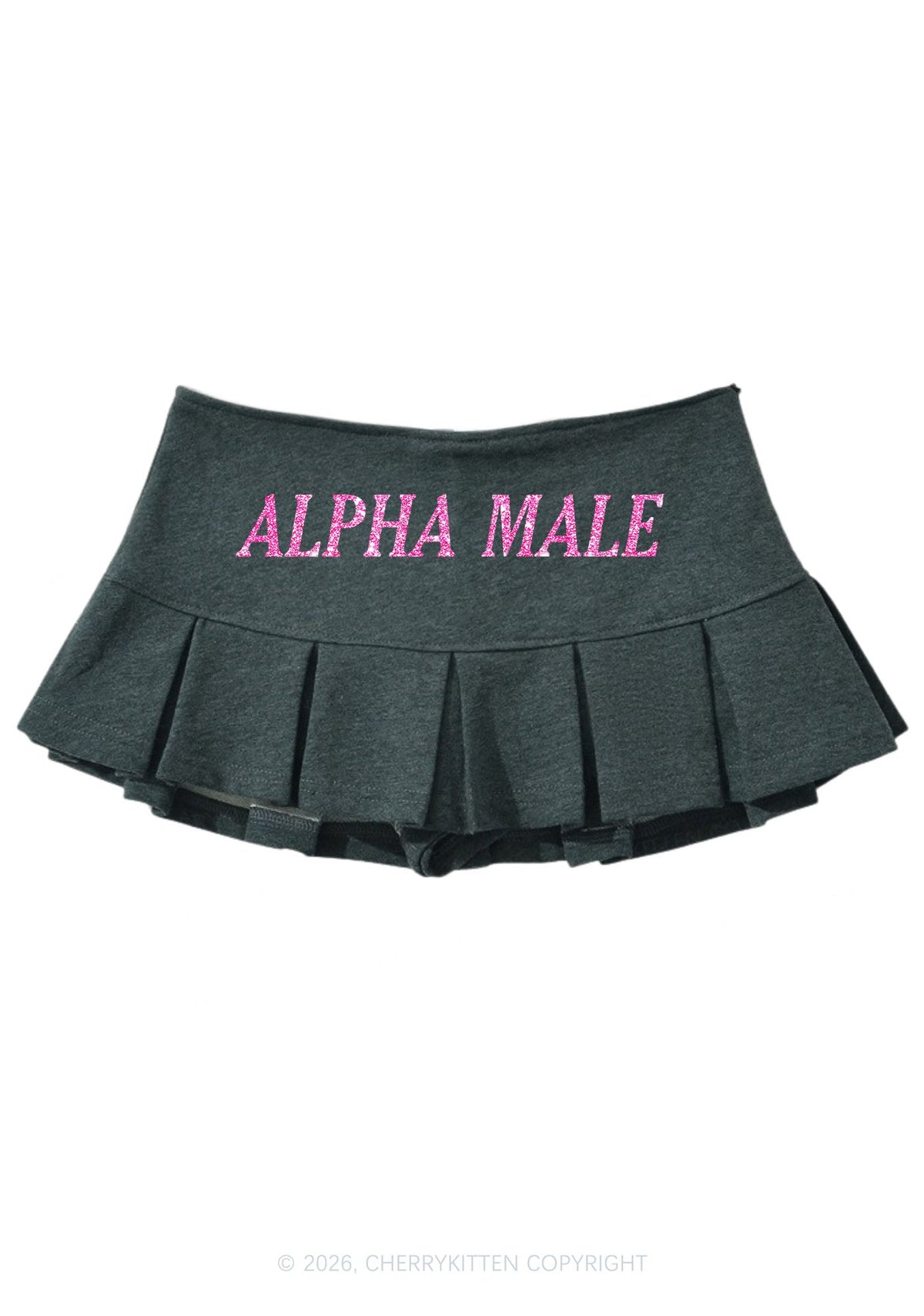 Glitter Alpha Male Y2K Mini Pleated Skirts Cherrykitten
