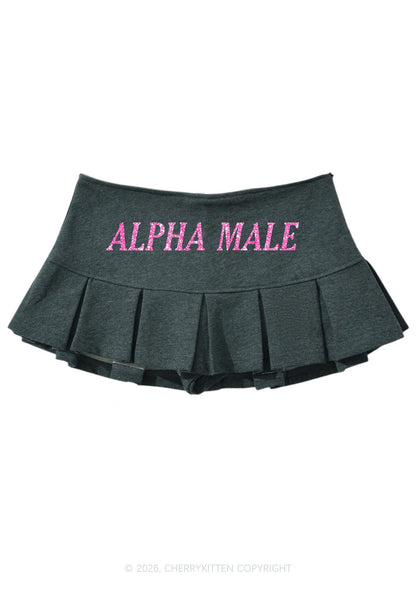 Glitter Alpha Male Y2K Mini Pleated Skirts Cherrykitten