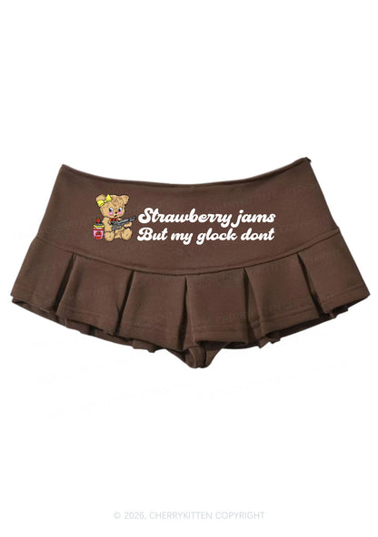 Strawberry Jams Bear Y2K Mini Pleated Skirts Cherrykitten
