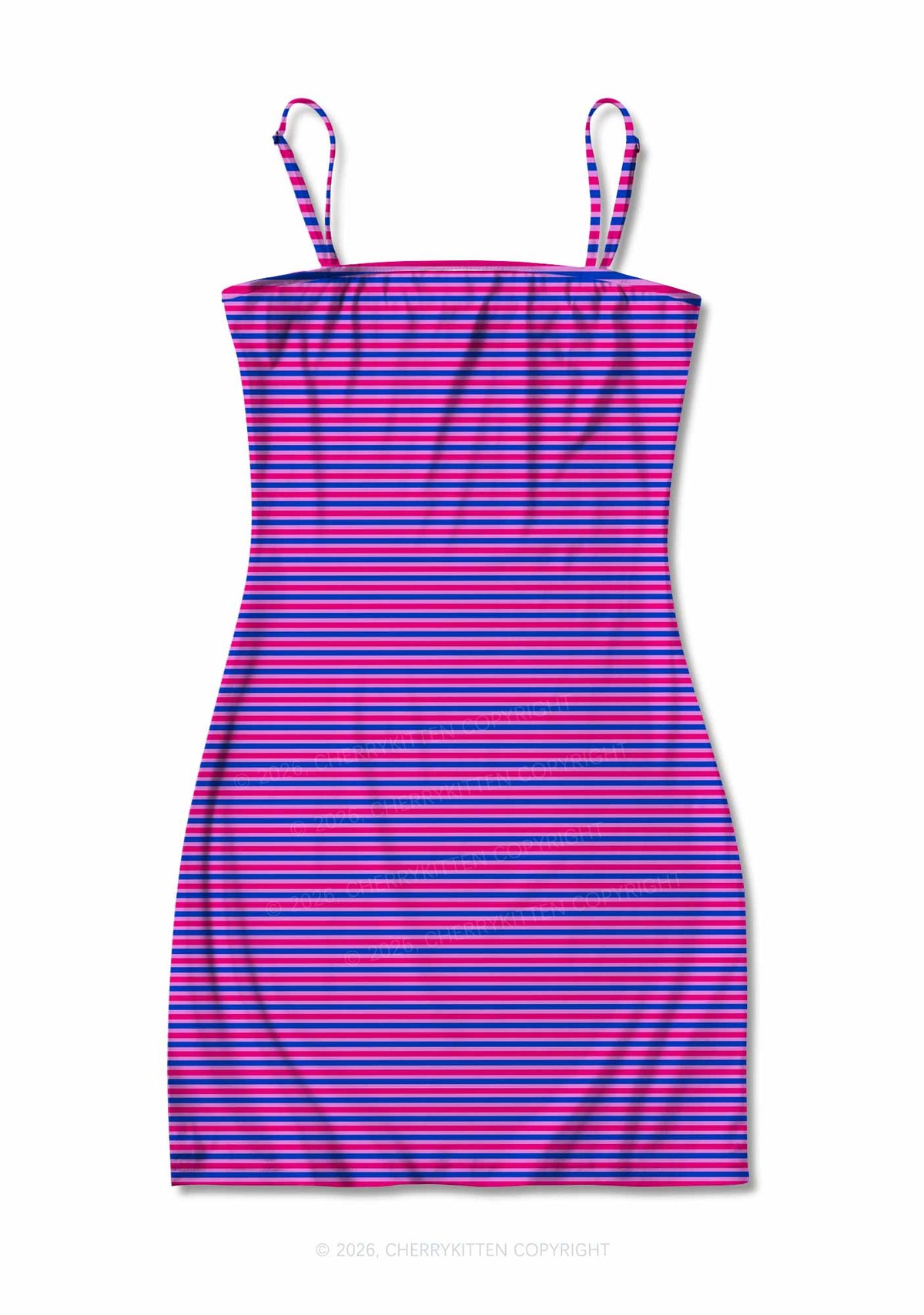 Bisexual Stripes Pride Y2K Print Slip Dress Cherrykitten