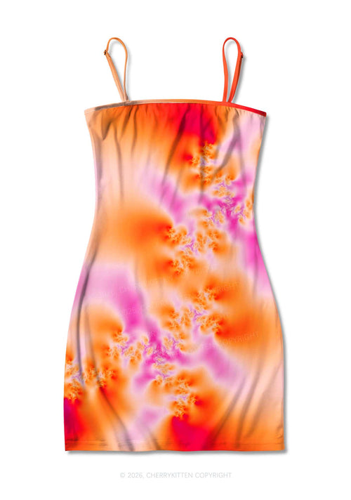 Lesbian Thermal Pride Y2K Print Slip Dress Cherrykitten