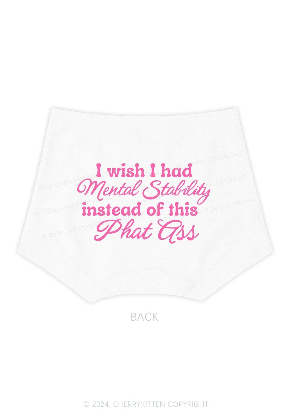 Mental Stability Y2K Mid Rise Waist Boyshort Cherrykitten