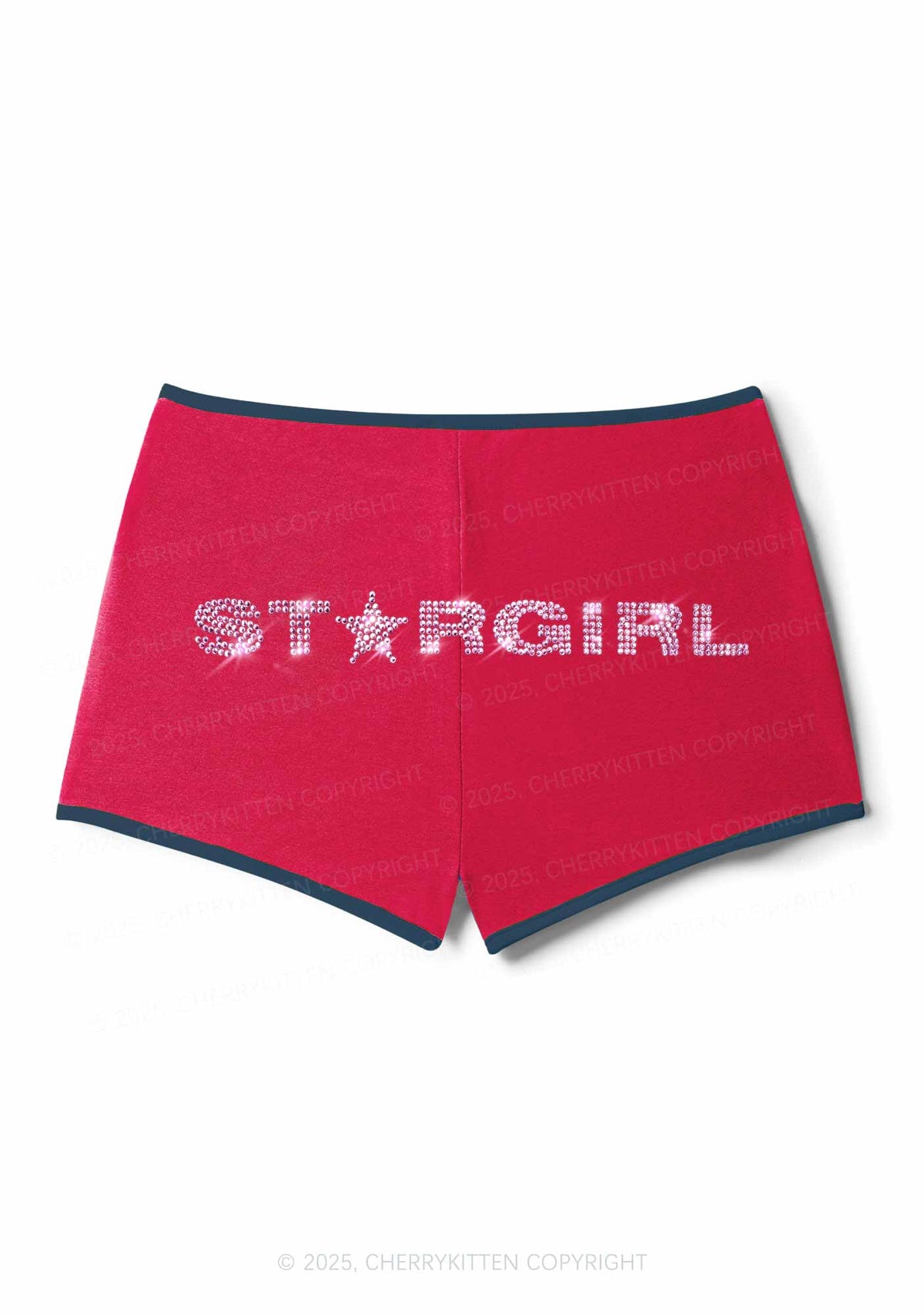Rhinestone Stargirl Y2K Booty Shorts Cherrykitten
