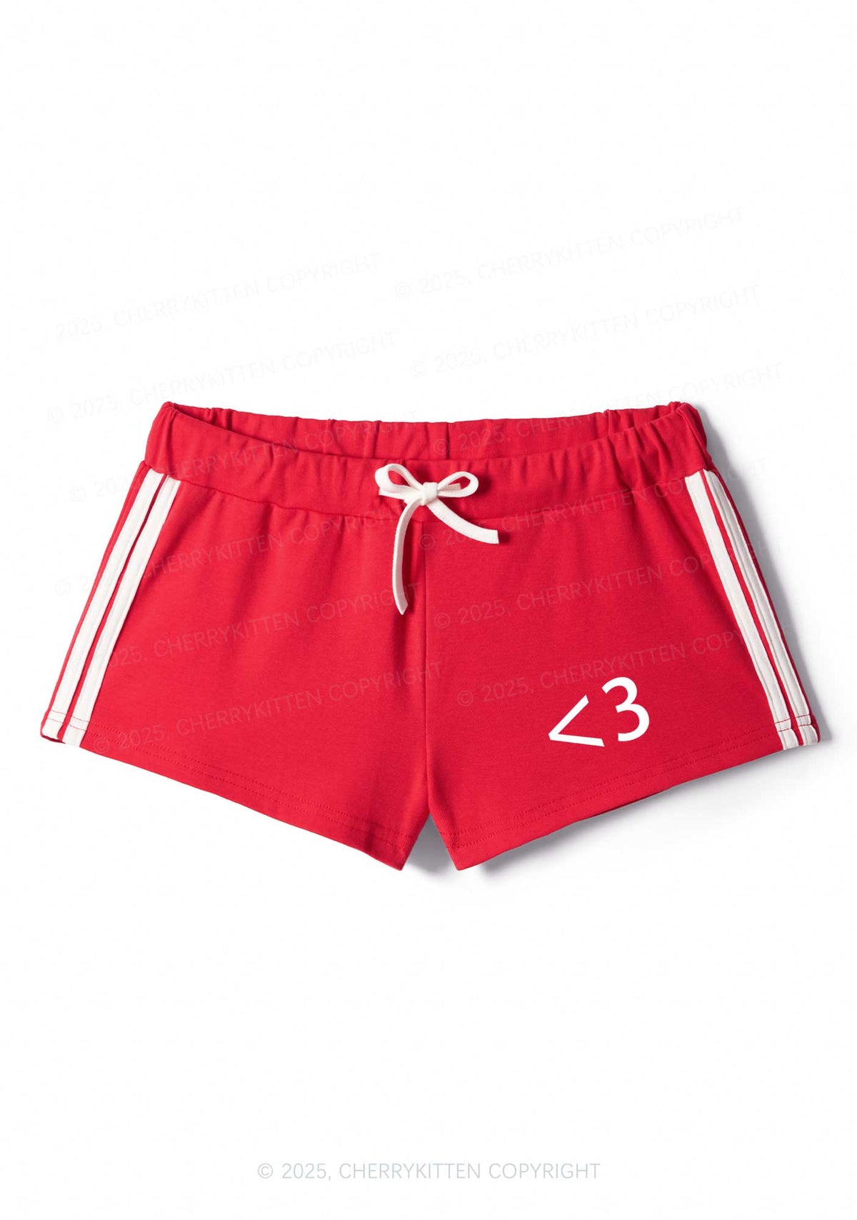 Cute Heart Y2K Drawstring Mini Shorts Cherrykitten