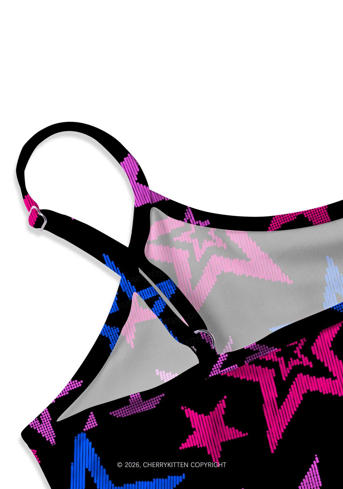 Bisexual Star Pride Y2K Print Slip Dress Cherrykitten