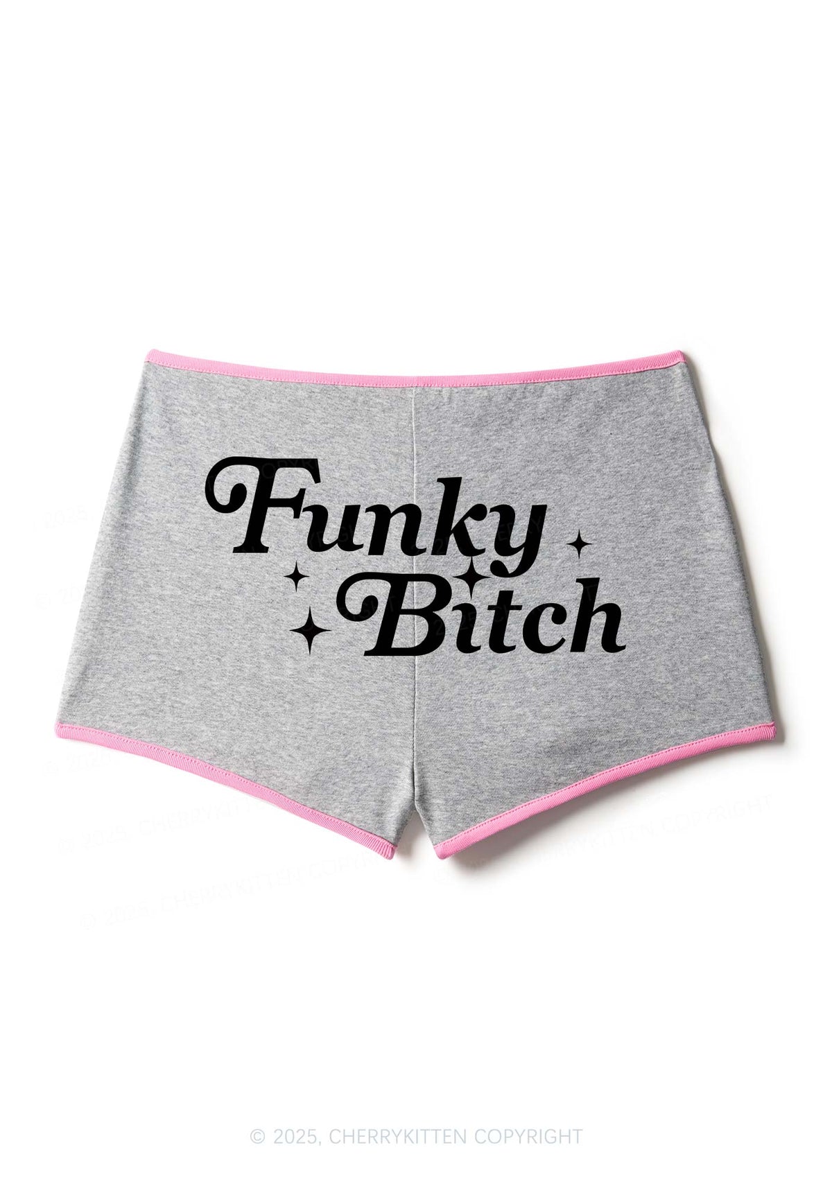 Funky Bxxch Y2K Contrast Mini Shorts Cherrykitten