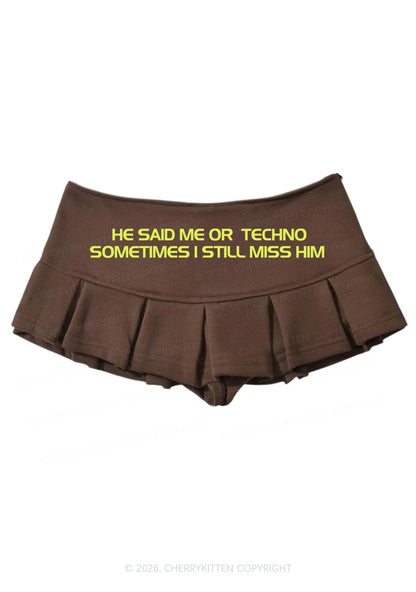 Me Or Techno Y2K Mini Pleated Skirts Cherrykitten