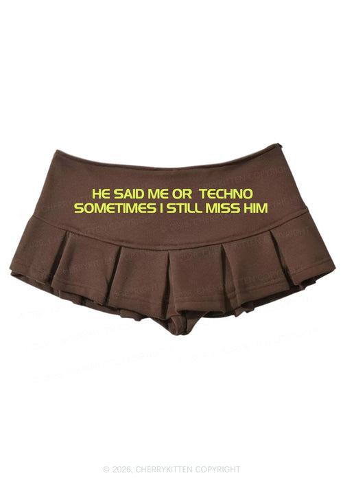 Me Or Techno Y2K Mini Pleated Skirts Cherrykitten