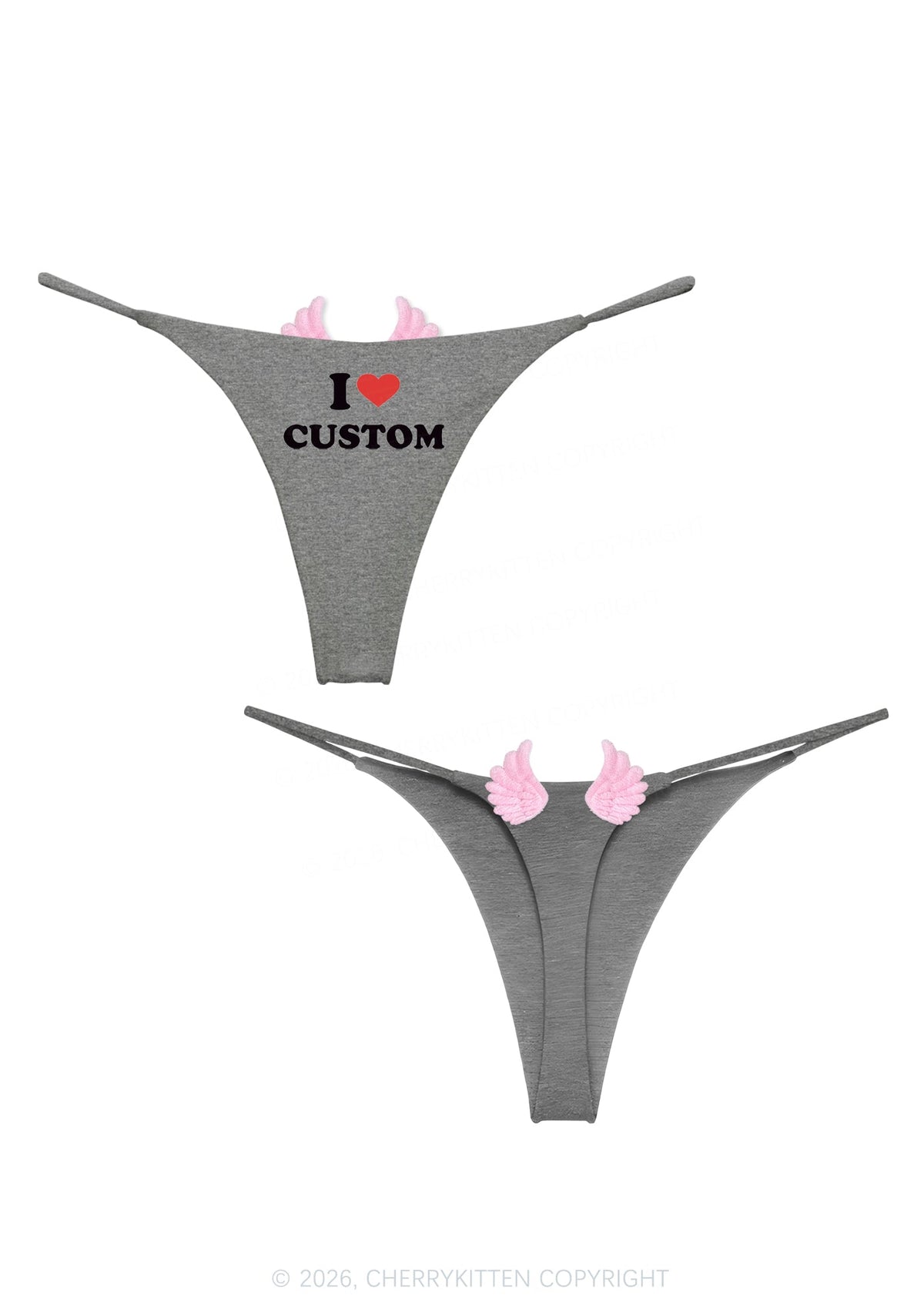 I Love Custom Y2K Goth Angel Wings Bikini String Thong Cherrykitten