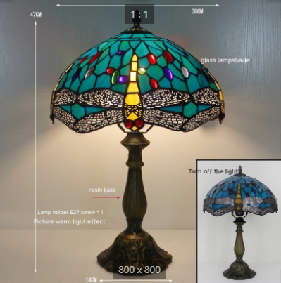 Tiffany Dragonfly Stone Table Lamp