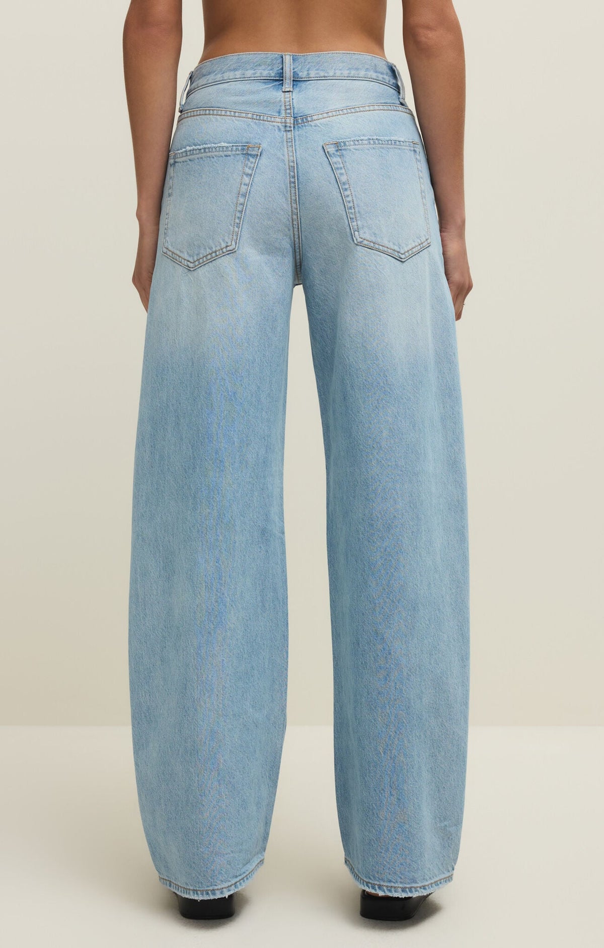 Remi High Rise Bowed Wide Denim - Cove