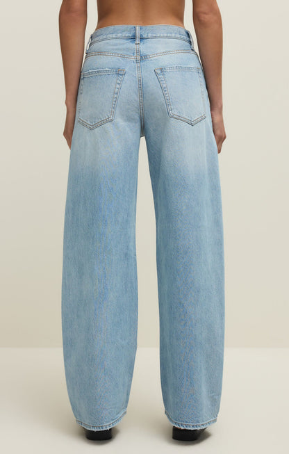 Remi High Rise Bowed Wide Denim - Cove