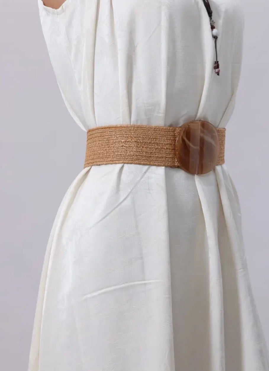 Resort Eco Chic Woven Belt with Buckle