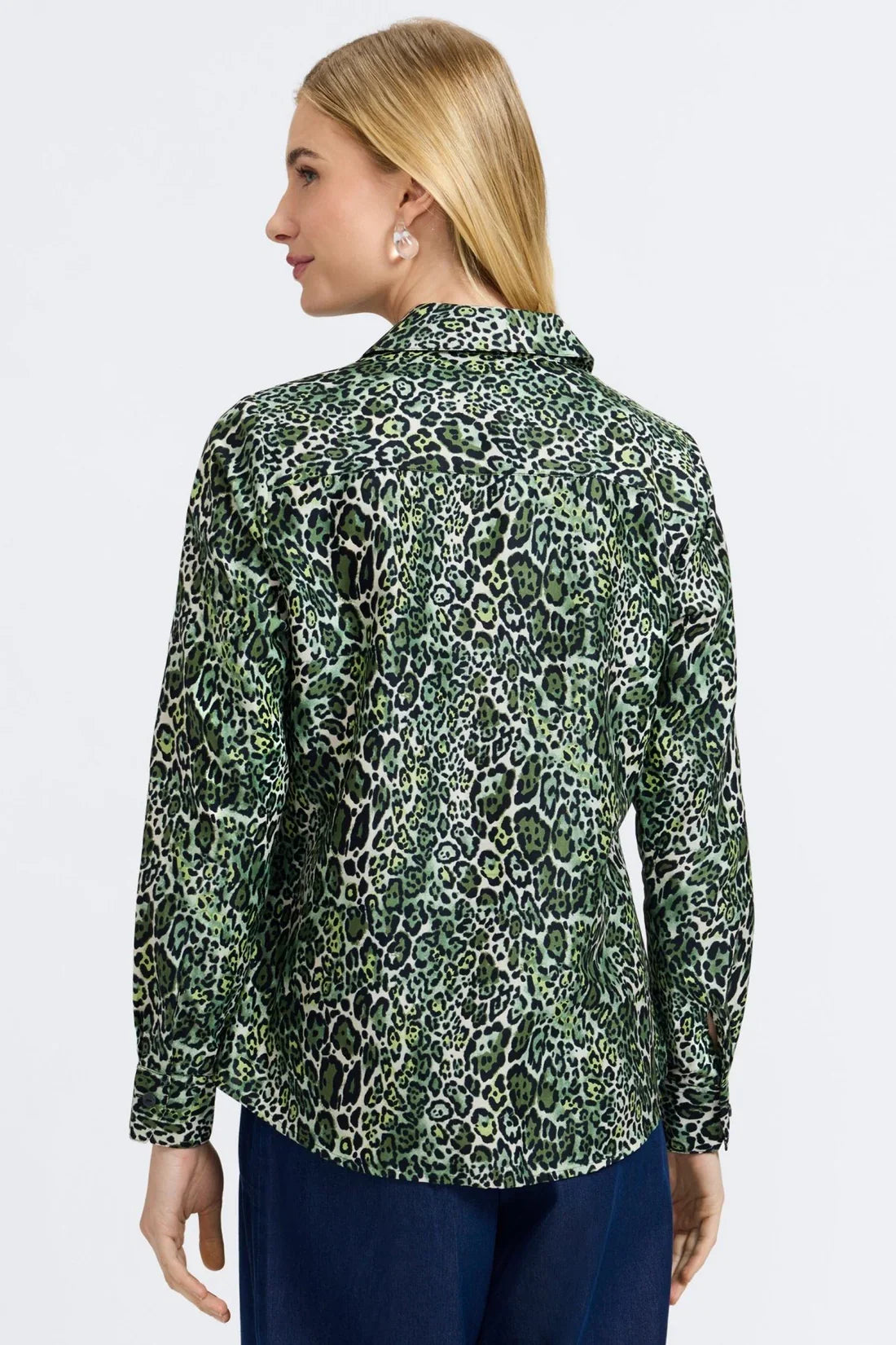 Marlee Shirt-Green Leopard