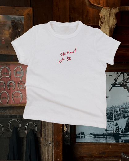 "Yeehaw" Petite Tee in White