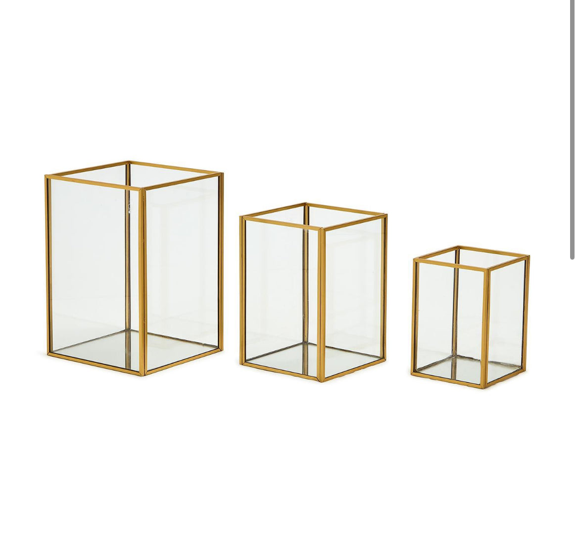 Windowpane Vases-Set of three