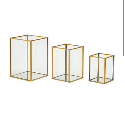Windowpane Vases-Set of three