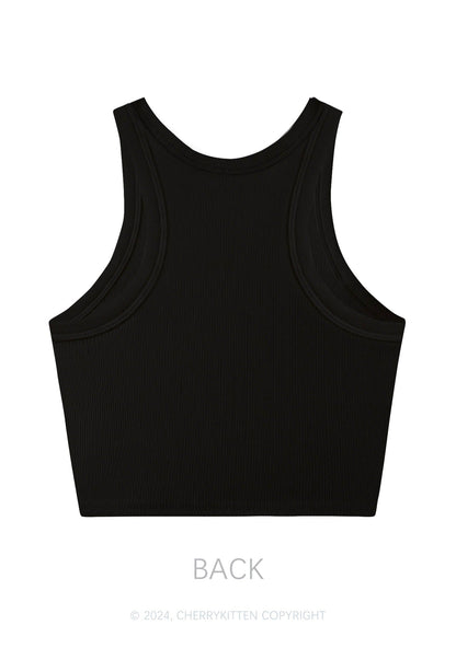 Pink Swans Heart Y2K Crop Tank Top Cherrykitten