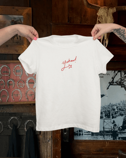 "Yeehaw" Petite Tee in White
