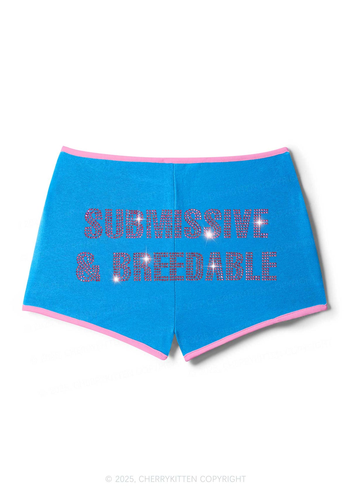 Rhinestone Submissive And Breedable Y2K Booty Shorts Cherrykitten