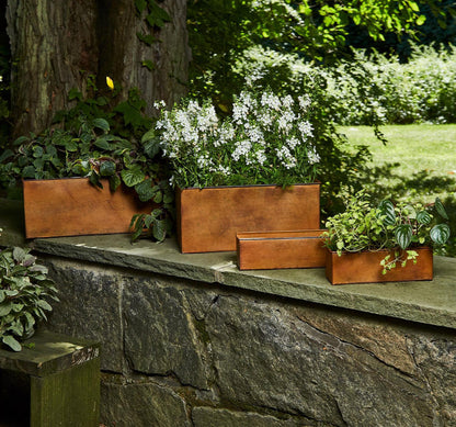 Set of Four Metal Window Boxes