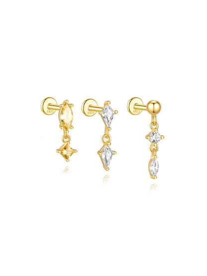 KOSINER 925 Sterling Silver Elegant Crystal Pendant Set