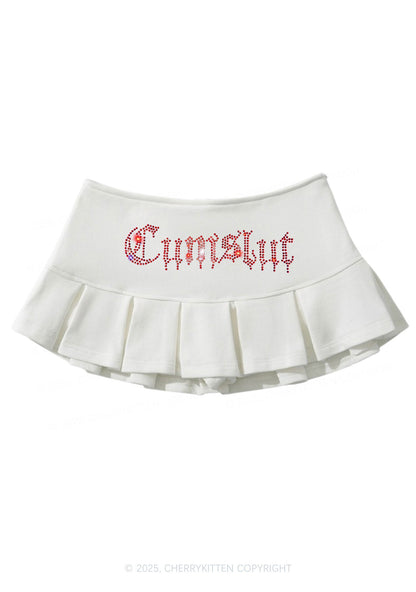 Rhinestone Cxmslxt Y2K Mini Pleated Skirts Cherrykitten
