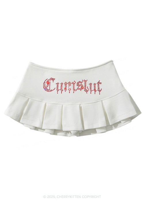 Rhinestone Cxmslxt Y2K Mini Pleated Skirts Cherrykitten