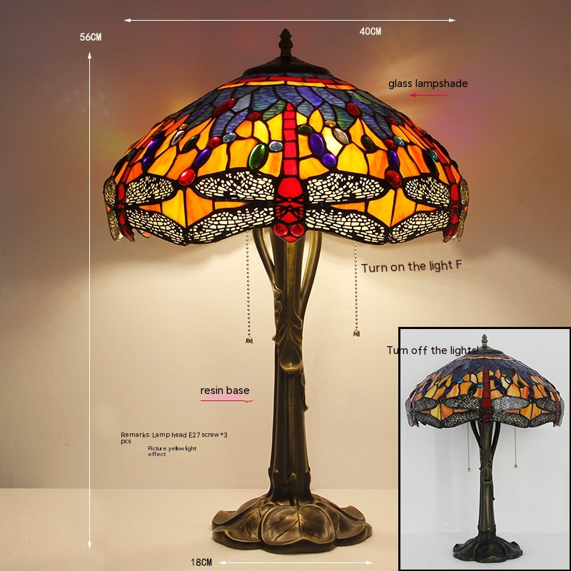 Tiffany Dragonfly Stone Table Lamp