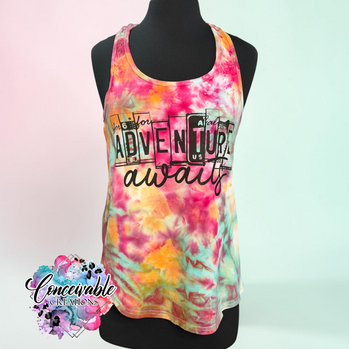 Adventure Awaits Ice Dyed Tank Top